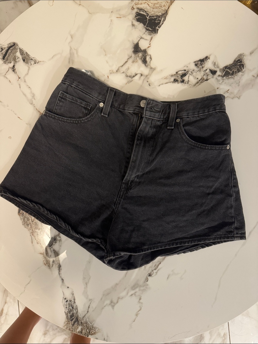 Levi High-Waist Black “Mom” Shorts